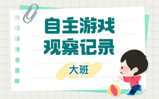 自主游戏观察记录